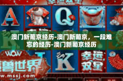 澳门新葡京经历-澳门新葡京，一段难忘的经历-澳门新葡京经历