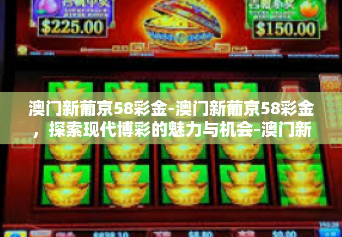 澳门新葡京58彩金-澳门新葡京58彩金，探索现代博彩的魅力与机会-澳门新葡京58彩金